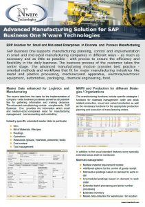 ERP for Advanced Manufacturing SAP Business One