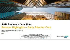 SAP Business One version 10.0 highlights